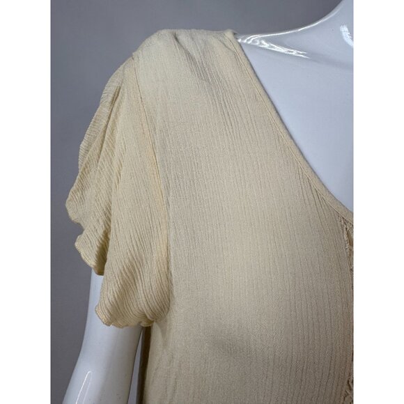 Style & Co Womens 2X Cream Tunic Top With Crochet Lace Detail & Button Tassel Ne - Picture 10 of 16